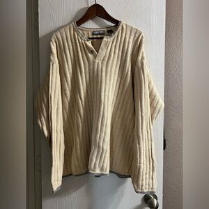STRUCTURE Cable Knit 90s Vintage Sweater Beige Warm Y2K Chandler Bing Sz L